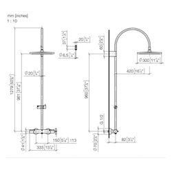 Dornbracht Showerpipe Vaia mit Brause-Thermostat, Ausladung 420mm, 300mm, 14l/m... DORNBRACHT-34465809-19 4099477407357 (Abb. 1)