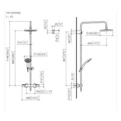 Dornbracht Showerpipe mit Brause-Thermostat und Handbrausegarnitur D 220mm 9l/m... DORNBRACHT-34467979-26 4099477408651 (Abb. 1)