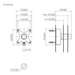 Dornbracht Unterputz-Wandwinkel Pot Filler Anschluss IG 1/2" Einbautiefe 80-125m... DORNBRACHT-3508797090 4029011825903 (Abb. 1)