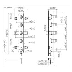 Dornbracht Unterputz-Wandeinbaukasten 4-fach, mit Bedienelement, Einbautiefe 70-... DORNBRACHT-3531297090 4099477470627 (Abb. 1)
