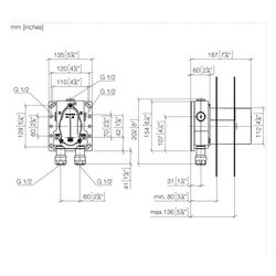 Dornbracht Unterputz-Thermostat für 36 427 SSS-FF bleifrei 2x Anschluss IG 1/2" ... DORNBRACHT-3542797090 4029011742118 (Abb. 1)