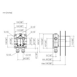 Dornbracht Unterputz-Thermostat mit Vorabsperrung für 36 427 SSS-FF bleifrei 2x ... DORNBRACHT-3542897090 4029011742125 (Abb. 1)