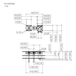 Dornbracht Unterputz-Thermostatmodul Xtool Messing bleifrei 2 Ventile 2x IG 3/4"... DORNBRACHT-3552497090 4029011847912 (Abb. 1)