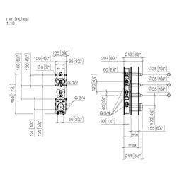 Dornbracht Unterputz-Thermostatmodul Xtool Messing bleifrei 3 Ventile 2x IG 3/4"... DORNBRACHT-3553197090 4029011848001 (Abb. 1)