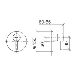 Dornbracht La Fleur Unterputz-Einhandmischer ohne Umstellung 36020955 chrom... DORNBRACHT-36020955-00 4029011651335 (Abb. 1)