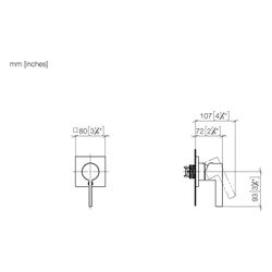 Dornbracht Unterputz-Einhandbatterie IMO mit Abdeckplatte 80x80mm, Dark Chrome... DORNBRACHT-36060670-19 4099477075150 (Abb. 1)