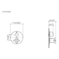 Dornbracht Unterputz-Thermostat Tara mit Einweg-Mengenregulierung, Abdeckplatte... DORNBRACHT-36425892-39 4099477349862 (Abb. 1)