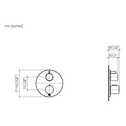 Dornbracht Unterputz-Thermostat mit Einweg-Mengenregulierung Abdeckplatte D 150... DORNBRACHT-36425970-37 4099477438733 (Abb. 1)