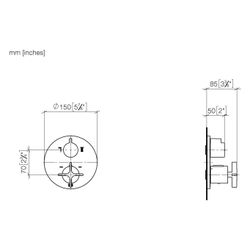 Dornbracht Unterputz-Thermostat Vaia mit Zweiwege-Mengenregulierung, Abdeckplat... DORNBRACHT-36426809-08 4099477044965 (Abb. 1)