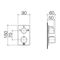 Dornbracht CULT Unterputz-Thermostat mit 2-Wege-Mengenregulierung 36426960 chro... DORNBRACHT-36426960-00 4029011646782 (Abb. 1)