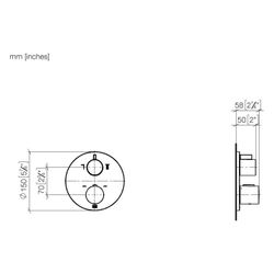 Dornbracht Unterputz-Thermostat mit Zweiwege-Mengenregulierung Abdeckplatte D 1... DORNBRACHT-36426970-37 4099477438818 (Abb. 1)