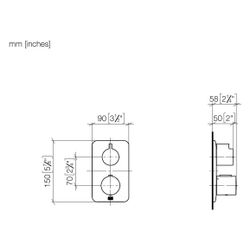 Dornbracht UP-Thermostat Lissé mit Dreiwege-Mengenregulierung, Dark Platinum ge... DORNBRACHT-36427845-99 4099477239088 (Abb. 1)