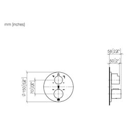 Dornbracht Unterputz-Thermostat mit Dreiwege-Mengenregulierung Abdeckplatte D 1... DORNBRACHT-36427970-43 4099477466927 (Abb. 1)