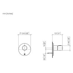 Dornbracht Unterputz-Thermostat Xtool ohne Mengenregulierung Abdeckplatte D 124... DORNBRACHT-36501979-39 4099477350042 (Abb. 1)