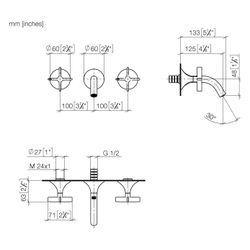 Dornbracht Waschtisch-Wandbatterie Vaia o. Ablaufg., starr, 125mm, 5,7l/min, Ch... DORNBRACHT-36702809-00 4029011953255 (Abb. 1)