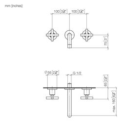 Dornbracht Waschtisch-Wandbatterie Tara o. Ablaufg., starr, 160mm, max. 7l/min,... DORNBRACHT-36707892-43 4099477467382 (Abb. 1)