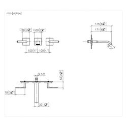 Dornbracht Waschtisch-Wandbatterie IMO starrer Auslauf 171mm, für Wandmontage, ... DORNBRACHT-36712671-19 4099477160436 (Abb. 1)