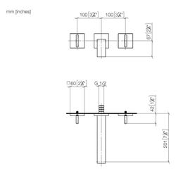 Dornbracht Waschtisch-Wandbatterie Mem, o. Ablaufg., starrer Auslauf, 200mm, ma... DORNBRACHT-36712782-43 4099477491165 (Abb. 1)