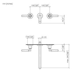 Dornbracht Waschtisch-Wandbatterie Tara o. Ablaufg., starr, 240mm, max. 7l/min,... DORNBRACHT-36717882-39 4099477350547 (Abb. 1)
