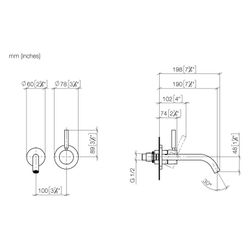 Dornbracht Waschtisch-Wand-Einhandbatterie Meta o. Ablaufg., Ausladung 190mm, s... DORNBRACHT-36860660-43 4099477467535 (Abb. 1)