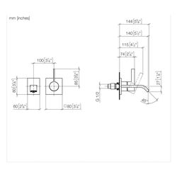 Dornbracht Waschtisch-Wand-Einhandbatterie IMO starrer Auslauf 140mm, für Wandm... DORNBRACHT-36860671-37 4099477439822 (Abb. 1)