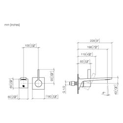 Dornbracht Waschtisch-Wand-Einhandbatterie CL.1 o. Ablaufg. Ausladung 198mm, Da... DORNBRACHT-36860705-19 4099477129679 (Abb. 1)