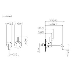 Dornbracht Waschtisch-Wand-Einhandbatterie Meta mit Einzelrosetten, Ausladung 1... DORNBRACHT-36862660-42 4099477210803 (Abb. 1)
