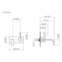 Dornbracht MEM Waschtisch-Wand-Einhandmischer mit Abdeckplatte 36863782 Dark Pl... DORNBRACHT-36863782-99 4029011850929 (Abb. 1)