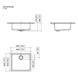 Dornbracht Einzelbecken Unterbau Küchenbecken 450x400x175mm Beckentiefe 175mm, ... DORNBRACHT-38450004-86 4099477257792 (Abb. 1)