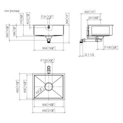 Dornbracht Einzelbecken Unterbau Küchenbecken 500x400x175mm Beckentiefe 175mm, ... DORNBRACHT-38500002-71 4029011753084 (Abb. 1)