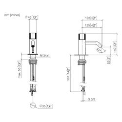 Dornbracht Waschtischarmatur Meta Infrarot-Sensorik o. Ablaufg., Ausladung 125m... DORNBRACHT-44515660-06 4029011968334 (Abb. 1)