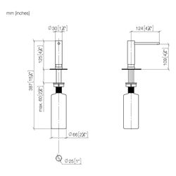 Dornbracht Spender ohne Rosette Ausladung 124mm 500ml, Champagne gebürstet 22kt... DORNBRACHT-82424970-46 4099477094830 (Abb. 1)