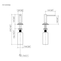 Dornbracht Spender mit Rosette Lot Ausladung 124mm 500ml, Bronze gebürstet, 824... DORNBRACHT-82439970-42 4099477261843 (Abb. 1)