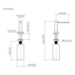 Dornbracht Spender mit Rosette Lot Ausladung 124mm 500ml, Messing gebürstet 23k... DORNBRACHT-82444970-28 4099477055466 (Abb. 1)
