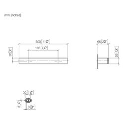 Dornbracht Wannengriff MEM 300x35x65mm Stichmaß 185mm, Dark Bronze gebürstet PV... DORNBRACHT-83030780-43 4099477491400 (Abb. 1)