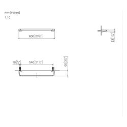 Dornbracht Badetuchhalter Stichmaß 558mm Breite 600mm, Light Gold gebürstet PVD... DORNBRACHT-83060976-27 4099477273235 (Abb. 1)
