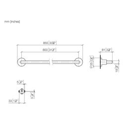 Dornbracht Badetuchhalter Tara Stichmaß 800mm, Dark Bronze gebürstet PVD... DORNBRACHT-83080892-43 4099477467931 (Abb. 1)