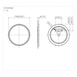 Dornbracht Lichtspiegel rund mit umlaufendem Aluminiumrahmen LED-Beleuchtung di... DORNBRACHT-83150979-10 4099477375632 (Abb. 1)
