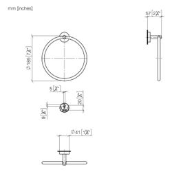Dornbracht Handtuchring rund 185mm Ausladung 55mm Rosette 40mm, Dark Bronze geb... DORNBRACHT-83200979-43 4099477467955 (Abb. 1)