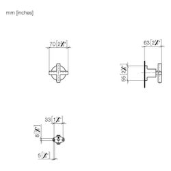 Dornbracht Haken Tara für Wandmontage, Ausladung 64mm, Dark Brass gebürstet... DORNBRACHT-83251892-39 4099477351117 (Abb. 1)