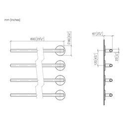 Dornbracht Handtuchwärmer 4-fach Ausladung links ohne Bedienelement IP 44 610x4... DORNBRACHT-83304979-19 4099477376325 (Abb. 1)