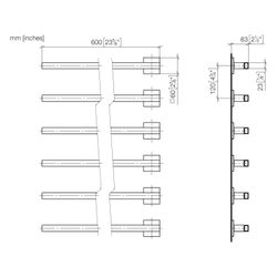 Dornbracht Handtuchwärmer 6-fach Ausladung links ohne Bedienelement IP 44 600x6... DORNBRACHT-83306980-00 4099477353180 (Abb. 1)