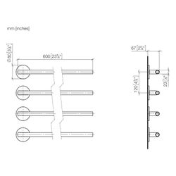Dornbracht Handtuchwärmer 4-fach Ausladung rechts ohne Bedienelement IP 44 610x... DORNBRACHT-83314979-99 4099477376516 (Abb. 1)