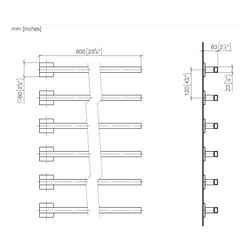 Dornbracht Handtuchwärmer 6-fach Ausladung rechts ohne Bedienelement IP 44 600x... DORNBRACHT-83316980-33 4099477376615 (Abb. 1)