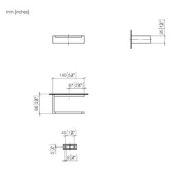 Dornbracht Papierrollenhalter ohne Deckel MEM 140x35x85mm, Dark Bronze gebürste... DORNBRACHT-83500780-43 4099477491639 (Abb. 1)