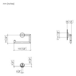 Dornbracht Papierrollenhalter ohne Deckel Meta 150x95x40mm Rosette 40mm Ausladu... DORNBRACHT-83500979-37 4099477440859 (Abb. 1)