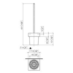 Dornbracht Toiletten-Bürstengarnitur Wandmodell MEM Kristallglas matt 118x415x1... DORNBRACHT-83900780-42 4099477290713 (Abb. 1)
