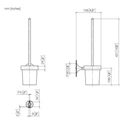 Dornbracht Toiletten-Bürstengarnitur Vaia Wandmodell, Ausladung 158mm, Kristall... DORNBRACHT-83900809-46 4099477095202 (Abb. 1)