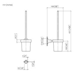 Dornbracht Toiletten-Bürstengarnitur Tara Wandmodell, Ausladung 180mm, Kristall... DORNBRACHT-83900892-39 4099477351315 (Abb. 1)