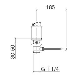 Dornbracht Ablaufgarnitur mit Kniehebel 185mm G 1 1/4" für Becken mit Überlauf,... DORNBRACHT-10300970-46 4099477030906 (Abb. 1)